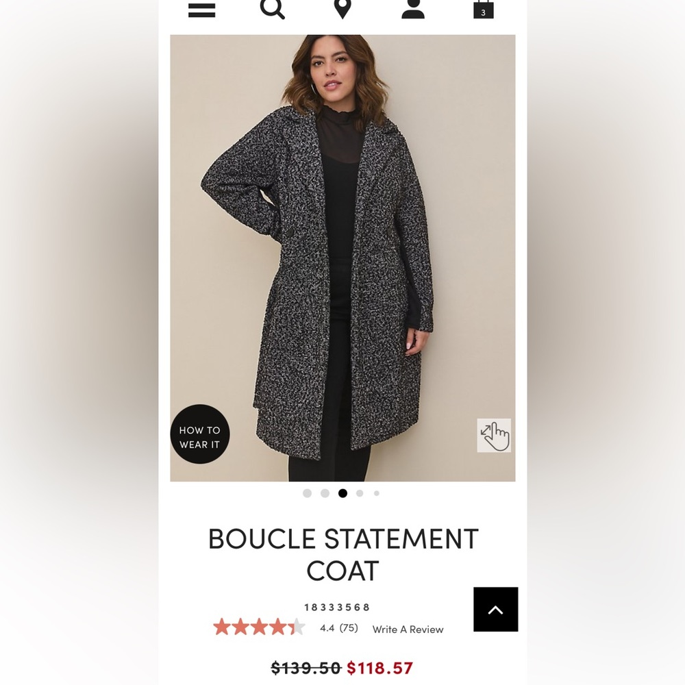 Torrid Boucle Statement Coat